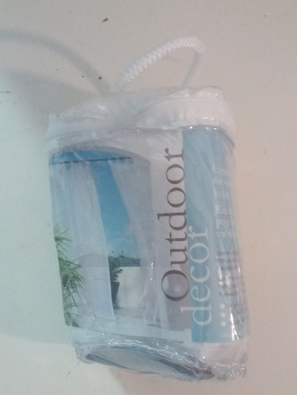 Outdoor Decor White Sheer Curtain Panel Tab Top 96" NWT $25